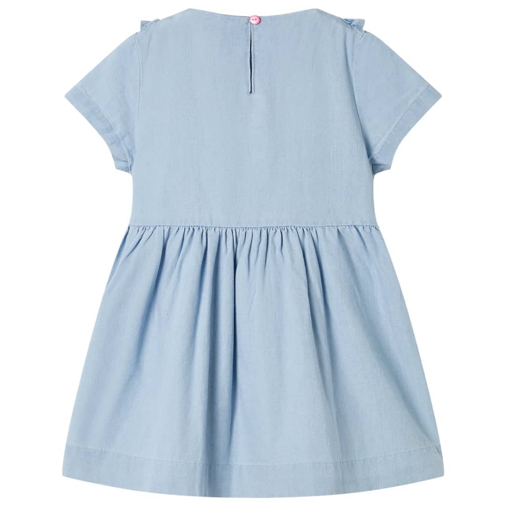 Kids' Dress with Ruffles Soft Blue 92