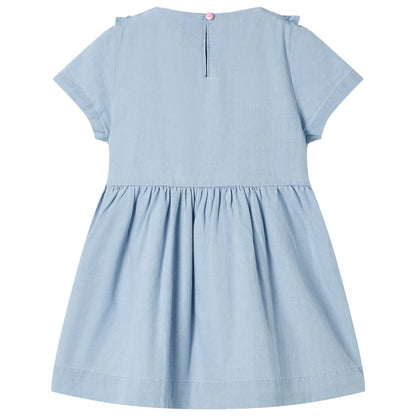 Kids' Dress with Ruffles Soft Blue 104