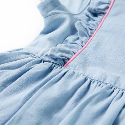 Kids' Dress with Ruffles Soft Blue 104