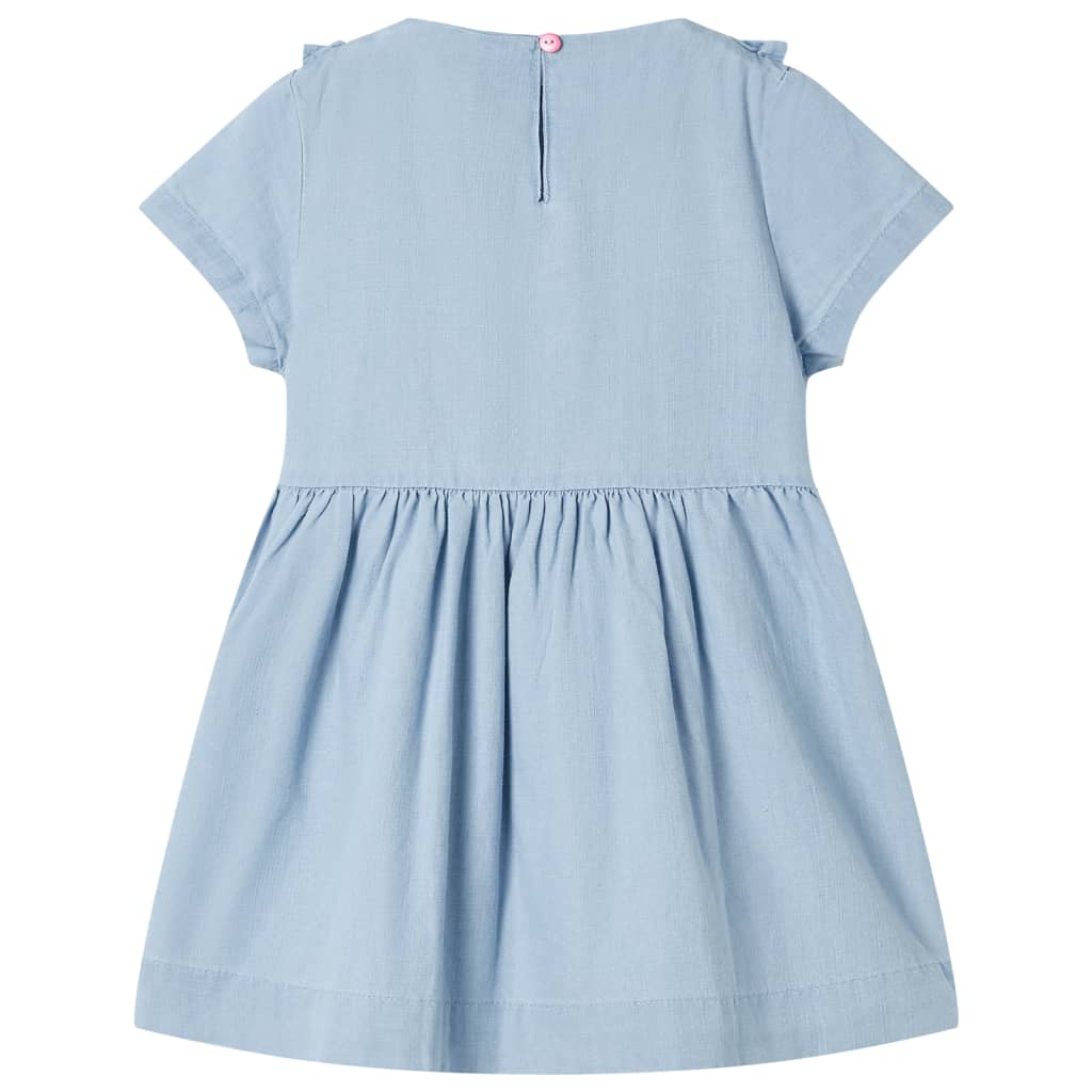 Kids' Dress with Ruffles Soft Blue 140