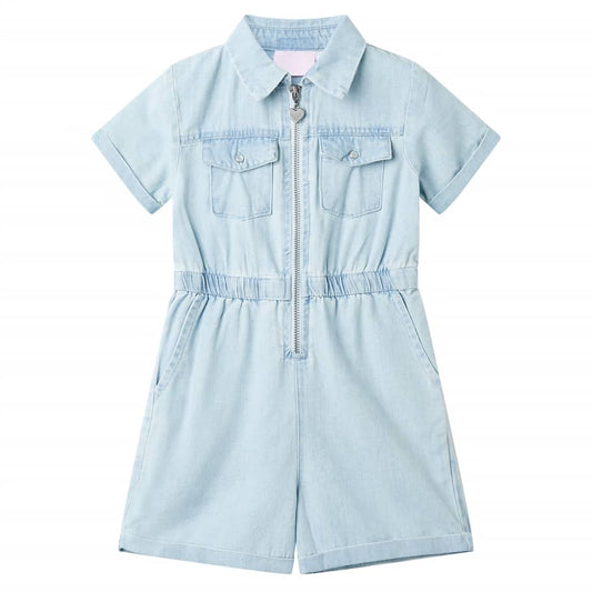 Kids' Onesie with Short Sleeves Soft Blue 104