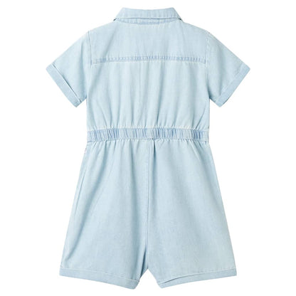 Kids' Onesie with Short Sleeves Soft Blue 104