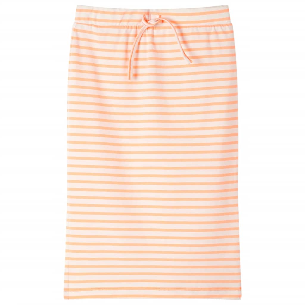 Kids' Straight Skirt with Stripes Fluorescent Orange 92