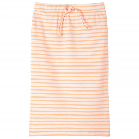 Kids' Straight Skirt with Stripes Fluorescent Orange 92