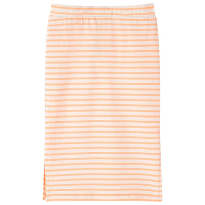 Kids' Straight Skirt with Stripes Fluorescent Orange 92