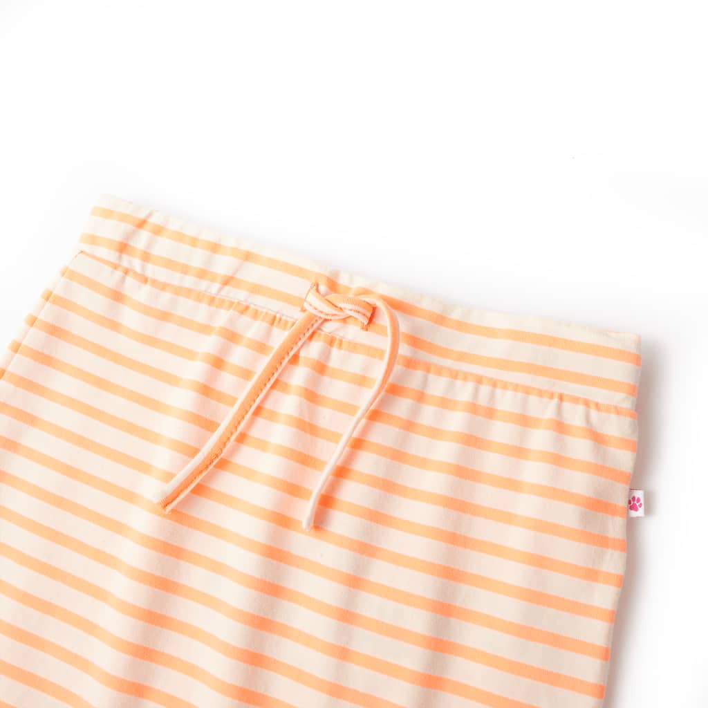 Kids' Straight Skirt with Stripes Fluorescent Orange 92