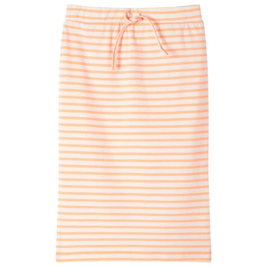 Kids' Straight Skirt with Stripes Fluorescent Orange 104