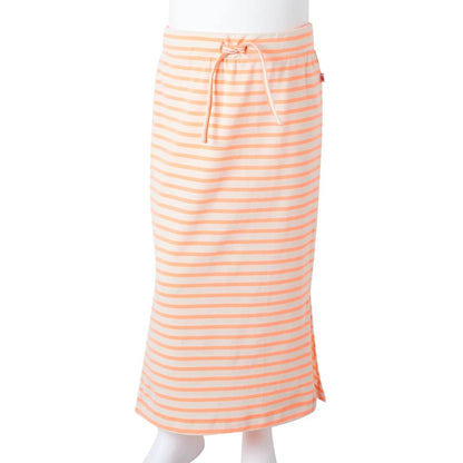 Kids' Straight Skirt with Stripes Fluorescent Orange 104