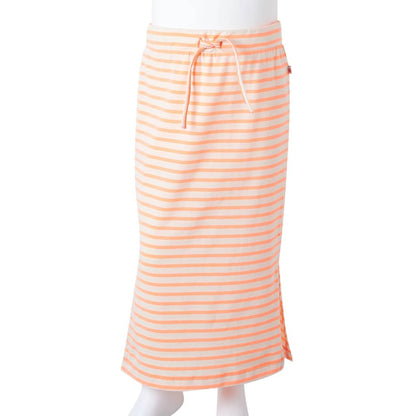 Kids' Straight Skirt with Stripes Fluorescent Orange 116