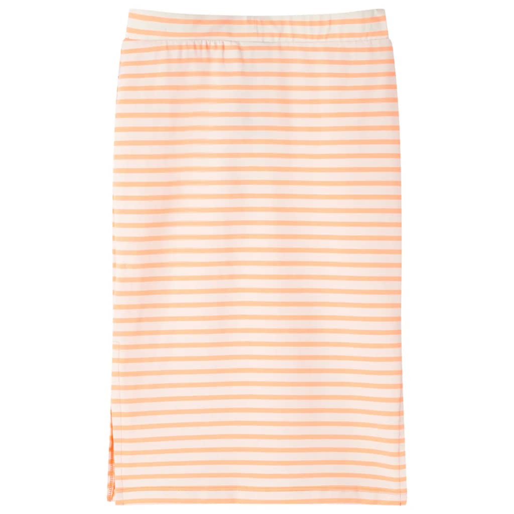 Kids' Straight Skirt with Stripes Fluorescent Orange 140