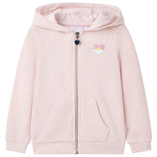 Kids' Hooded Sweatshirt with Zip Light Pink Mix 92