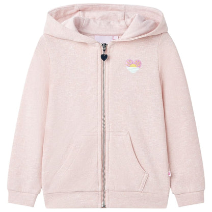 Kids' Hooded Sweatshirt with Zip Light Pink Mix 104