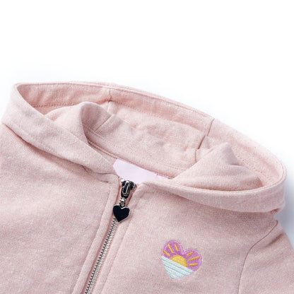 Kids' Hooded Sweatshirt with Zip Light Pink Mix 104