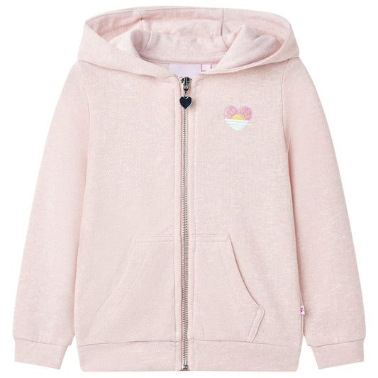 Kids' Hooded Sweatshirt with Zip Light Pink Mix 140