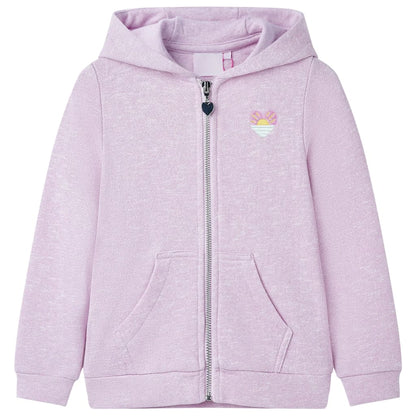 Kids' Hooded Sweatshirt with Zip Lila Mix 92