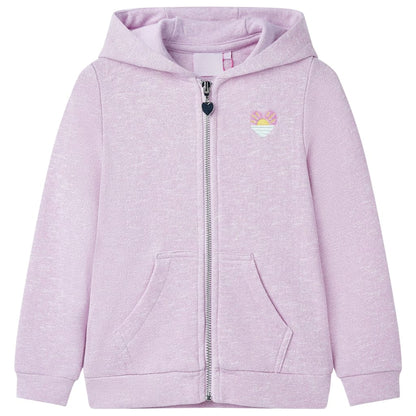 Kids' Hooded Sweatshirt with Zip Lila Mix 104