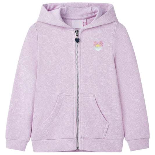 Kids' Hooded Sweatshirt with Zip Lila Mix 104