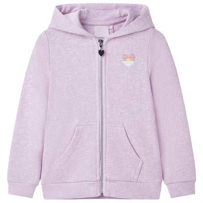 Kids' Hooded Sweatshirt with Zip Lila Mix 116