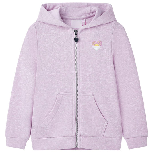 Kids' Hooded Sweatshirt with Zip Lila Mix 140