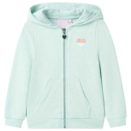 Kids' Hooded Sweatshirt with Zip Light Mint Mix 92