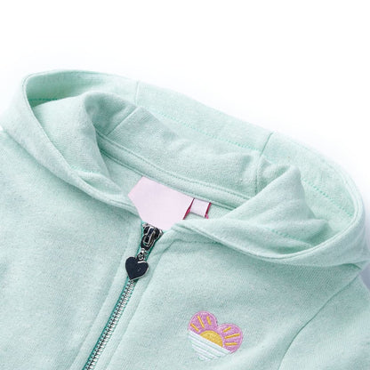 Kids' Hooded Sweatshirt with Zip Light Mint Mix 92