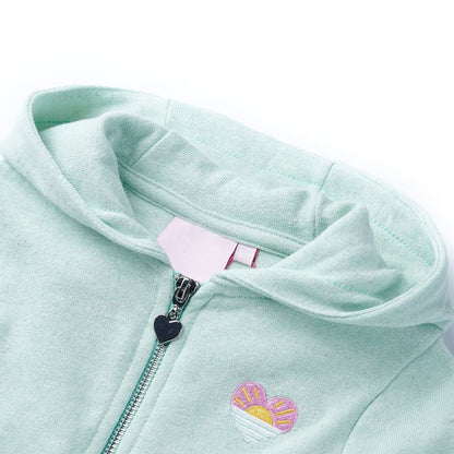 Kids' Hooded Sweatshirt with Zip Light Mint Mix 116