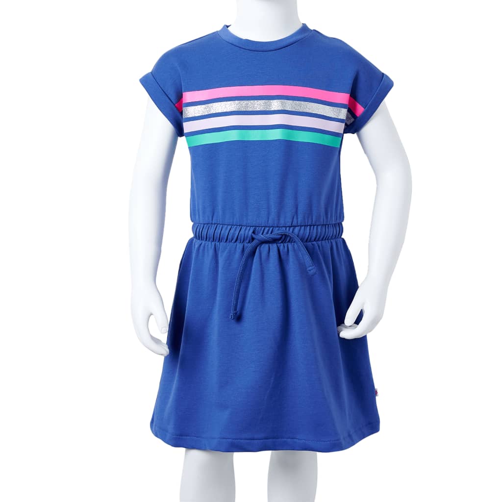 Kids' Dress with Drawstring Cobalt Blue 92