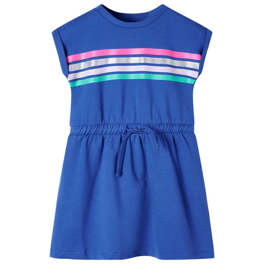 Kids' Dress with Drawstring Cobalt Blue 104