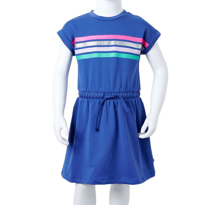 Kids' Dress with Drawstring Cobalt Blue 104