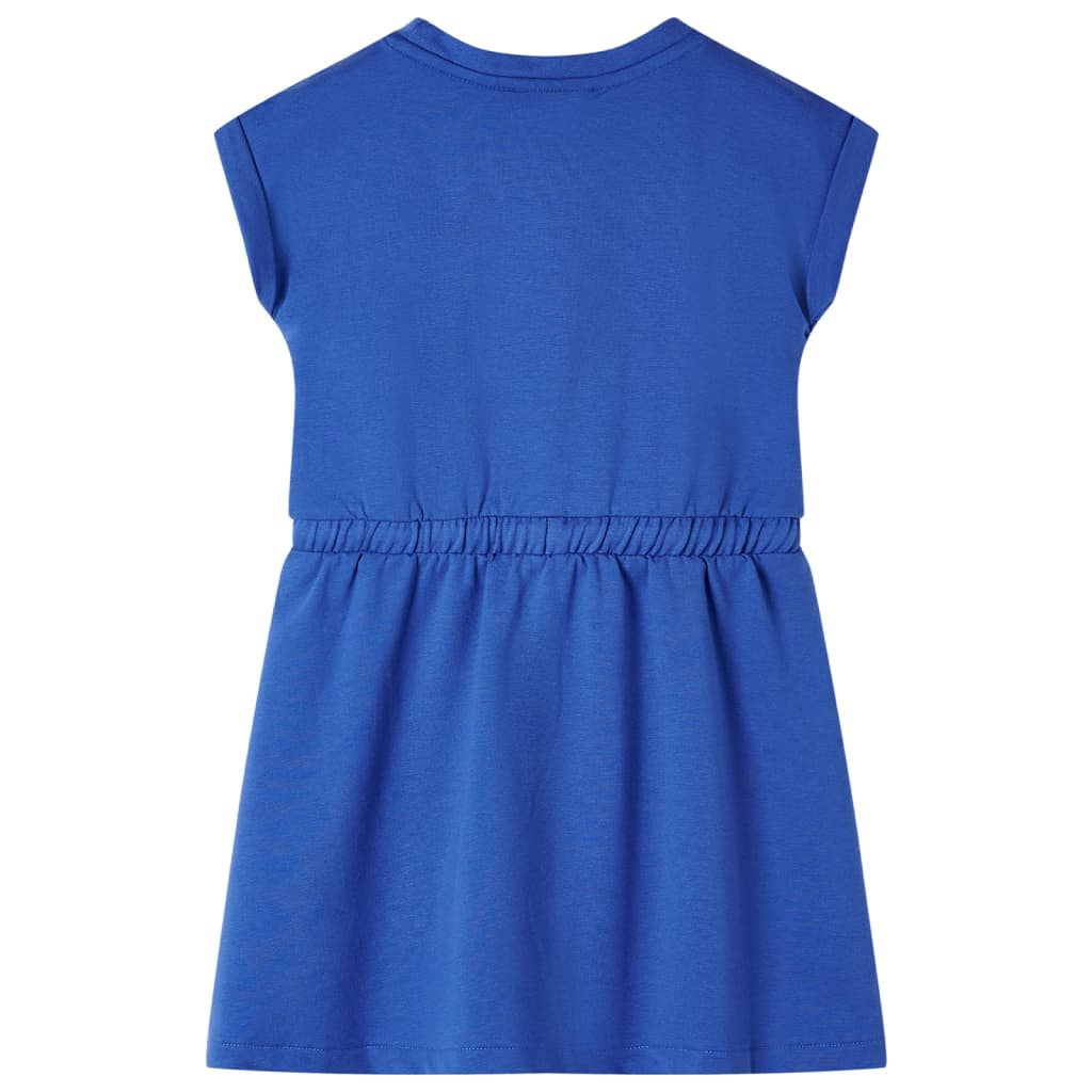 Kids' Dress with Drawstring Cobalt Blue 116