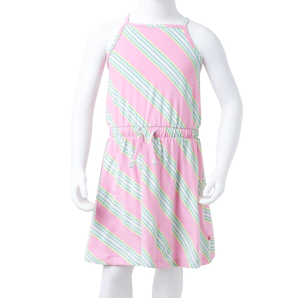 Kids' Dress with Drawstring Sleeveless Pink 92