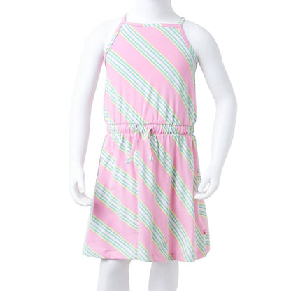 Kids' Dress with Drawstring Sleeveless Pink 104