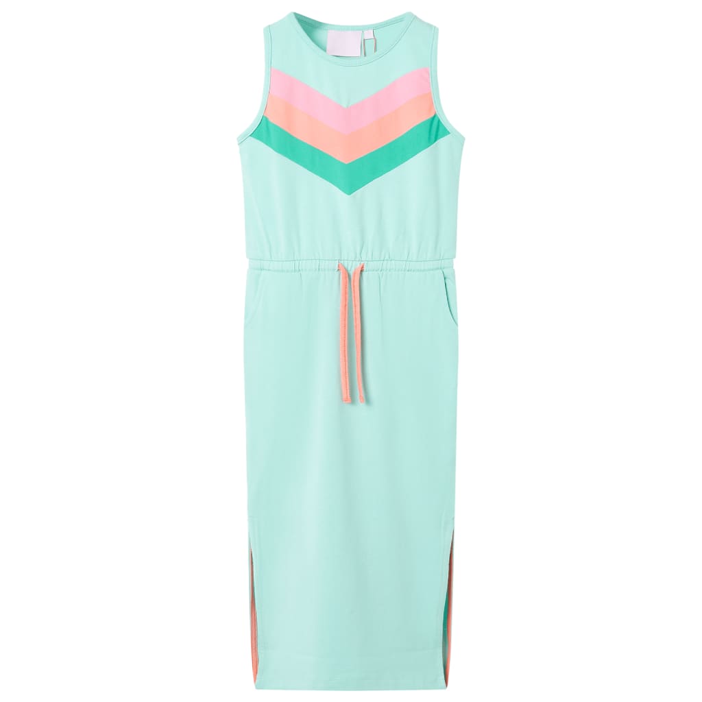 Kids' Dress with Drawstring Light Mint 104