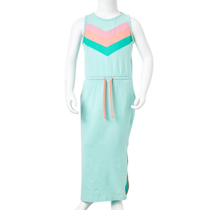 Kids' Dress with Drawstring Light Mint 104