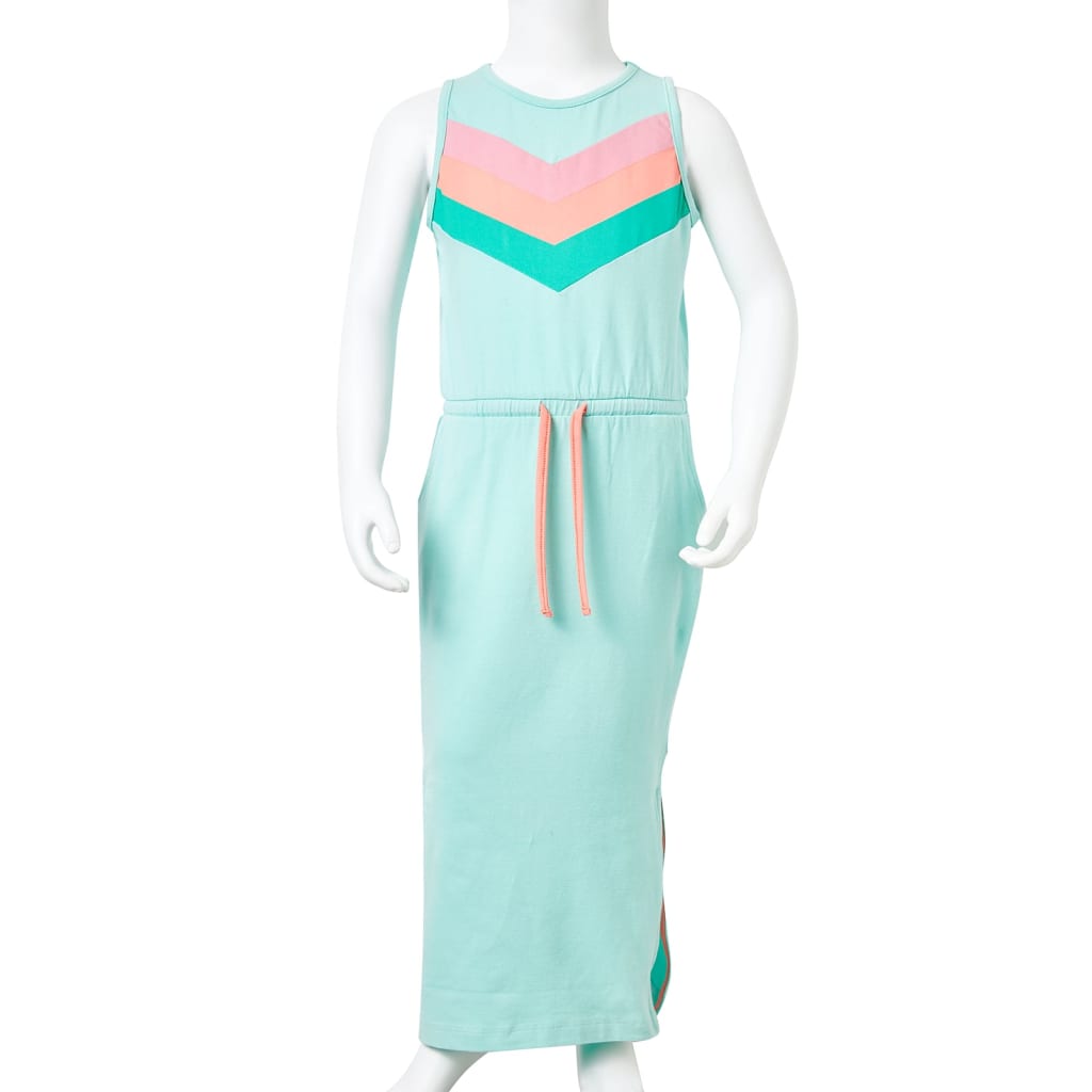 Kids' Dress with Drawstring Light Mint 140