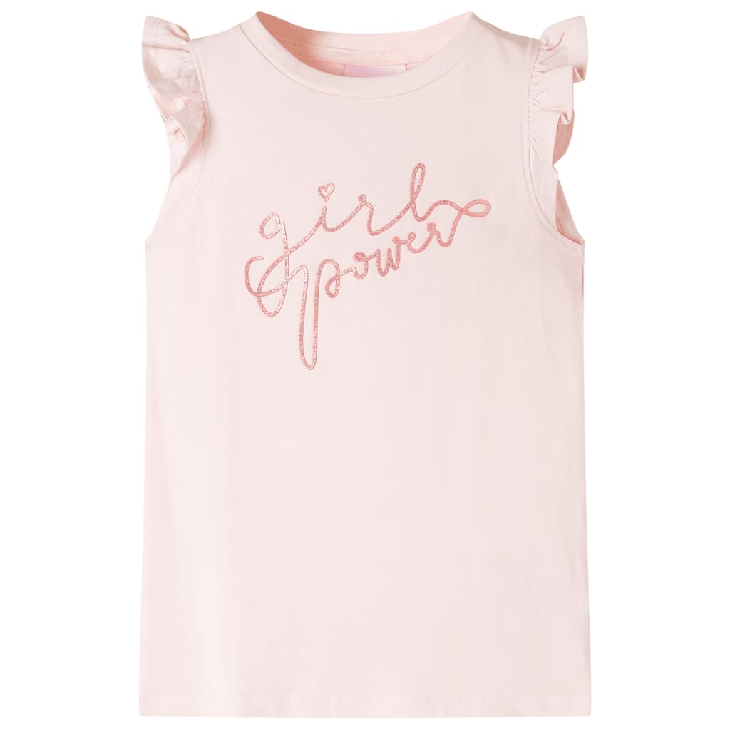 Kids' T-shirt with Ruffle Sleeves Soft Pink 92