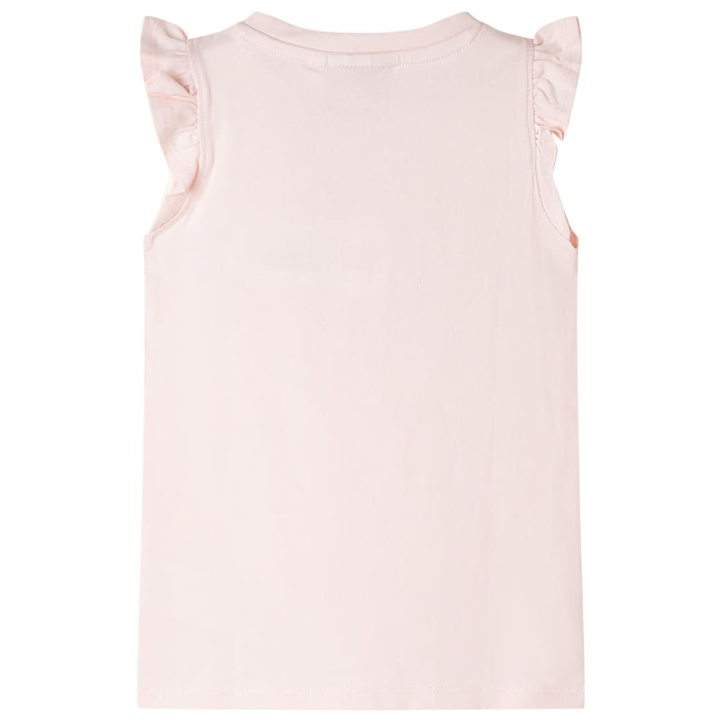 Kids' T-shirt with Ruffle Sleeves Soft Pink 92