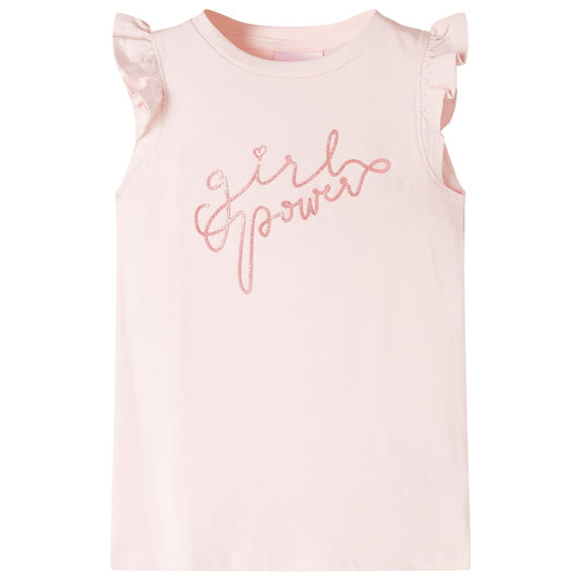 Kids' T-shirt with Ruffle Sleeves Soft Pink 104