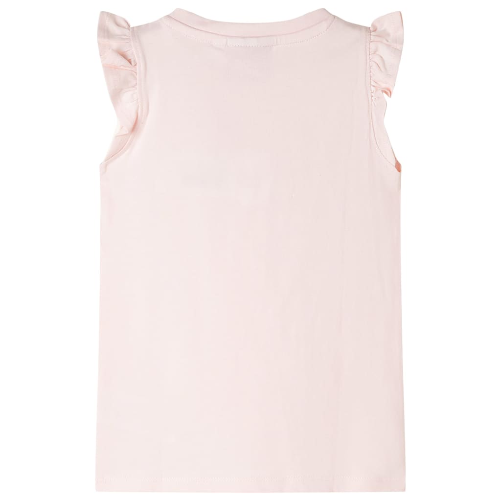 Kids' T-shirt with Ruffle Sleeves Soft Pink 104