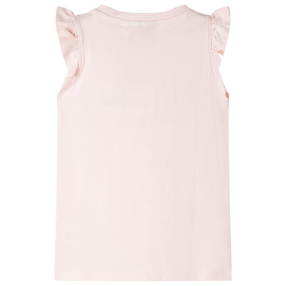 Kids' T-shirt with Ruffle Sleeves Soft Pink 104