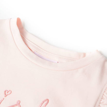 Kids' T-shirt with Ruffle Sleeves Soft Pink 104