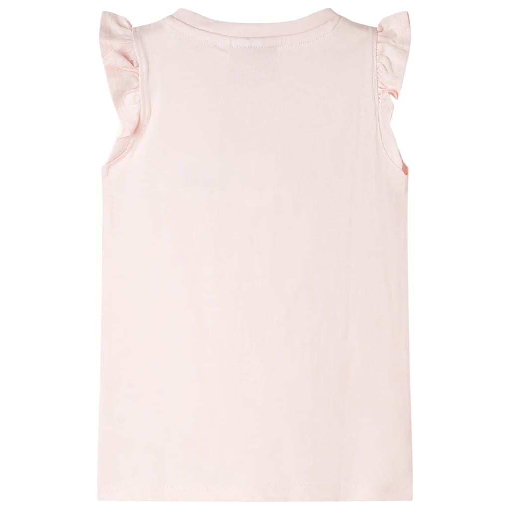 Kids' T-shirt with Ruffle Sleeves Soft Pink 116