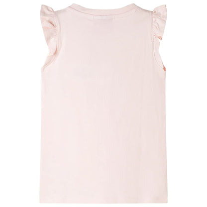 Kids' T-shirt with Ruffle Sleeves Soft Pink 116