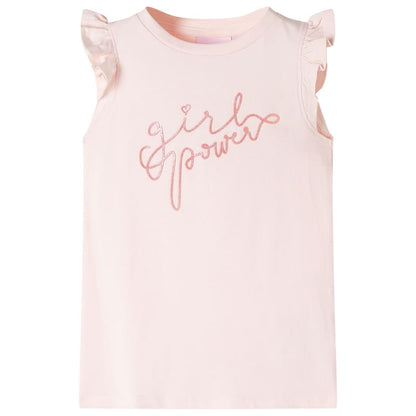 Kids' T-shirt with Ruffle Sleeves Soft Pink 128