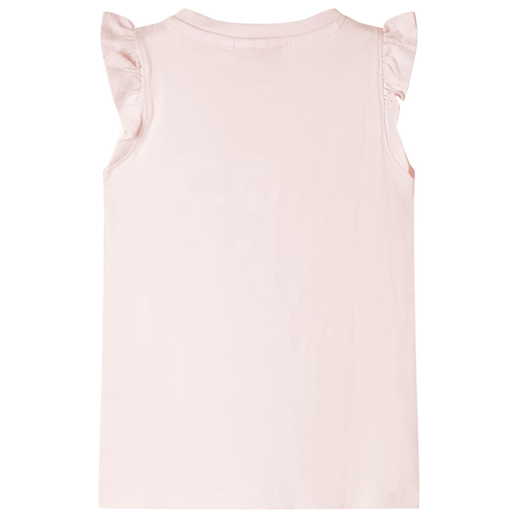 Kids' T-shirt with Ruffle Sleeves Soft Pink 140