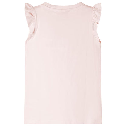 Kids' T-shirt with Ruffle Sleeves Soft Pink 140