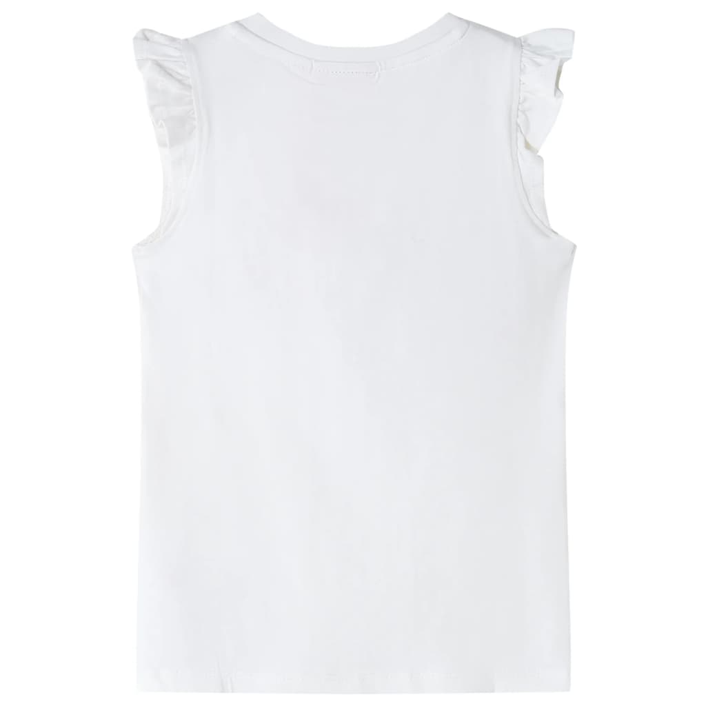 Kids' T-shirt with Ruffle Sleeves Ecru 92