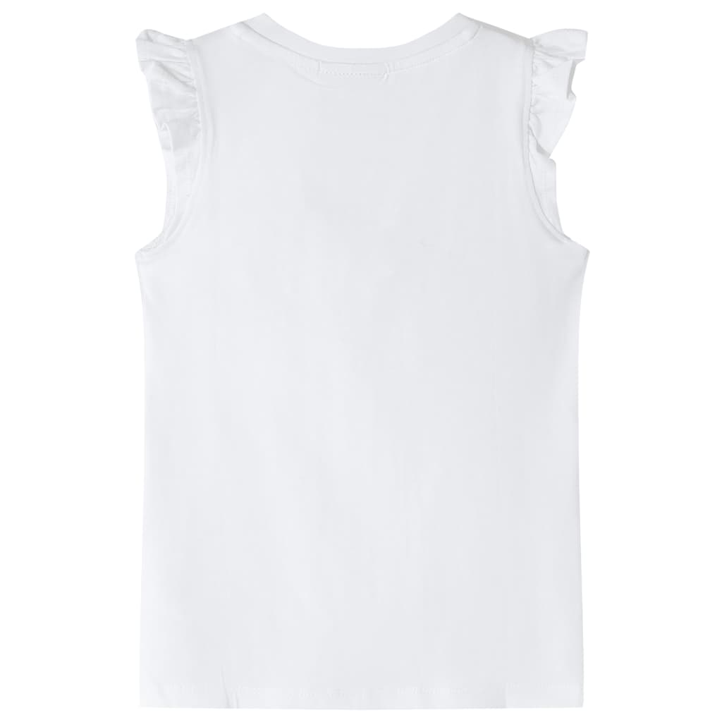 Kids' T-shirt with Ruffle Sleeves Ecru 104