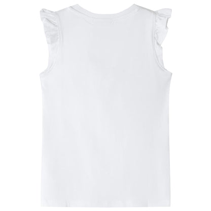 Kids' T-shirt with Ruffle Sleeves Ecru 104