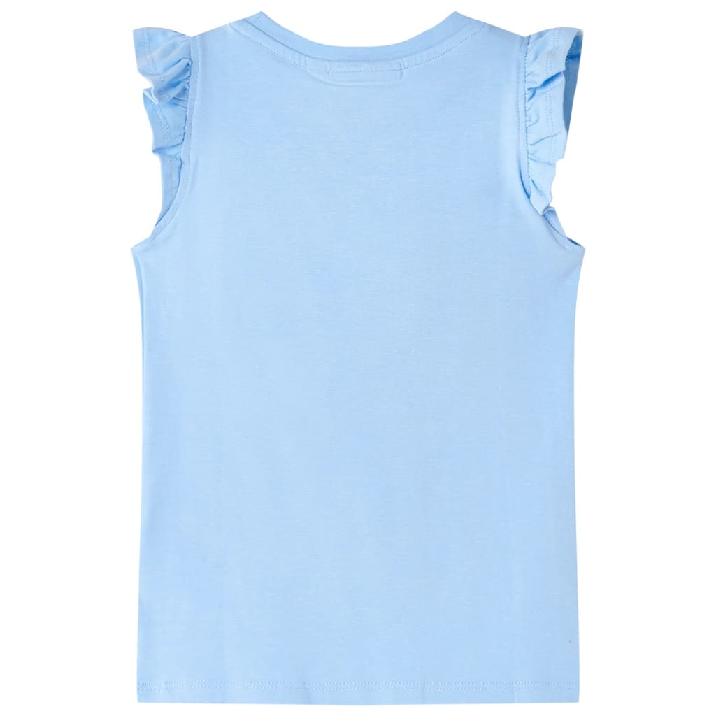 Kids' T-shirt with Ruffle Sleeves Light Blue 92